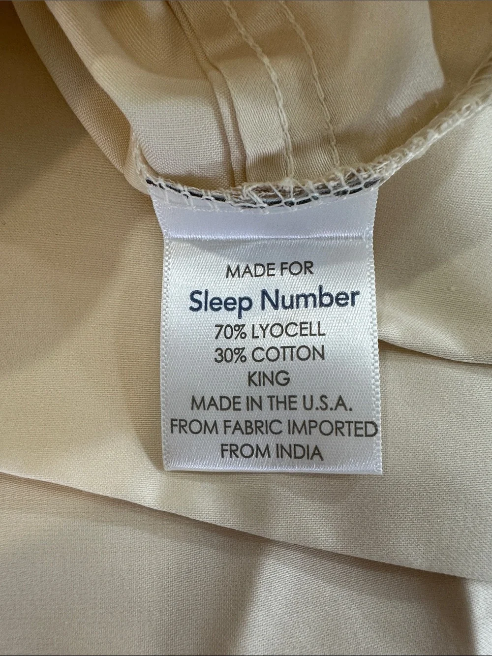 Sleep Number Lot of 3 King Sized Neutral Cream Pillowcase Soft Satin Finish